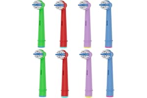 8er FREZAHN Kids Aufsteckbürsten kompatibel mit Oral b Kinder elektrische Zahnbürste, Extra Soft Borsten für Sensitive Zahnfleisch, kleine runde Zahnbürstenköpfe
