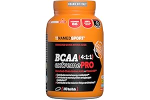 NAMEDSPORT SUPERFOOD NAMEDSPORT BCAA 4:1:1 ExtremePro, Integratore a base di Aminoacidi Ramificati e Vitamina B6, Riduce la Stanchezza, Stimola la Sintesi Proteica, Ideale in Sport Endurance, Brand of Italy, 110 Compresse