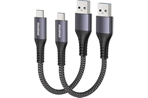 Maxonar USB C Cable Short 20cm/0.2M 2Pack [10Gbps Data] USB3.2 Gen2 Type C Android Auto Cable QC3.0 3.1A USB A to C Fast Charger for Samsung Note20 Galaxy S23/S22/S21 Z Flip 5 Tab S9 Pixel8 OnePlus11