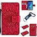 Produktbild Galaxy J1 (2016) Hülle Blume Premium PU Leder Schutzhülle für Samsung Galaxy J1 (2016) J120 (4,5 ZollBookstyle Tasche Schale PU Case mit Standfunktion+Outdoor Kompass Schlüsselanhänge) (4)