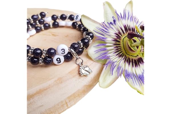Naïris bijoux Bracelet d'allaitement pierre du soleil - permet de noter l'heure de la dernière tétée ou dernier biberon - modèle Visal