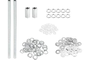 PATIKIL M10 gänga 20 cm Lampa Tube Kit med fästmuttrar brickor, fästelement sortiment hårdvara för takkrona gör-det-själv lju