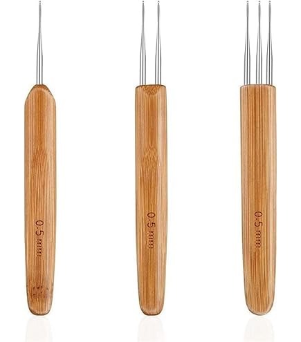 Ganchos De Ganchillo Para Rastas Con Mango Ergonómico, Aguja De Ganchillo Para Cabello De 0 030 In Para Trenzas Locales