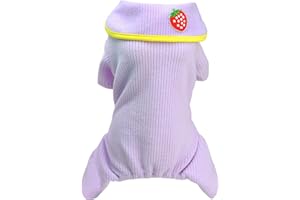 Izefia Hundepullover Hundekleidung Herbst Winter Warmes Sweatshirt 4-Beiniger Overall Pyjama mit Schleife Einfacher Pullover für Kleine Hunde Mittelgroße Hunde Katzen