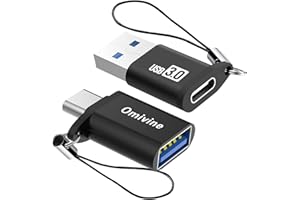 Omivine USB 3.0 auf USB C OTG Adapter, USB Typ C auf USB Adapter mit Schlüsselband (2 Stück)