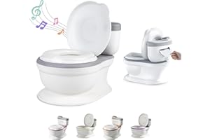 SUPERBE BEBE Toddler Toilet Seat with Sound for Potty Training - Baby & Kids Toilet Seat - Comfortable Potty Training Toilet Seat - with Flush Sound and Music - Easy to Empty with Removable Pot for Boys and Girls
