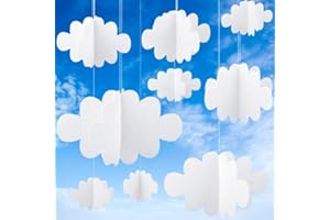 JJiaoLinin 16 Pcs Fake Clouds for Ceiling, 3D Cloud Decorations Hanging Clouds Artificial Cloud Props, Felt Fake Cloud Ornaments, for Art Stage Wedding Nursery Children Room Baby Baptism Party