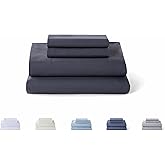 Todocama &ndash; 4-Piece Bedding Set &ndash; 5003 &ndash; Fitted Sheet &ndash; Top Sheet &ndash; Two Pillowcases 50 x 80 cm (Bed 90 x 190/200 cm, Dark Grey