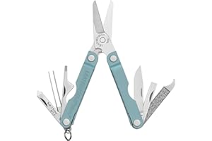 Leatherman Micra - Edelstahl-Schlüsselanhänger Multi-Tool mit Federschere und 9 Werkzeugen - Arctic Blue