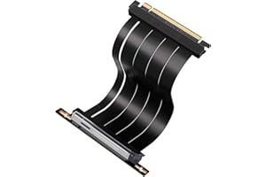 EZDIY-FAB PCIe 5.0 X16 Riser-Kabel,128 GB/s Bandbreite,für RTX 50/RTX 40,RX 9000/RX 7000 GPUs,PCIe-Erweiterungskarte, abwärtskompatibel mit 4.0/3.0,Vertikale GPU-Montage,90-Grad-Winkel–20 cm,Schwarz