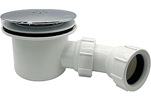 PlumbEZ Multi-Fit Chrome Shower Trap - 90mm Easy Clean Enclosure Tray Waste Trap - Shower Drain Cover Replacement, Shower Drain with Shower Trap Cover 1.1/2" Multi-fit