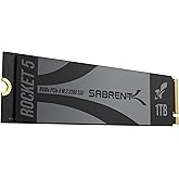 SABRENT Rocket 5 M.2 NVMe SSD 1TB PCIe GEN 5, 14Gbps X4 Internal Solid State Drive, 2280 Gaming Performance Hard Drive, Backw