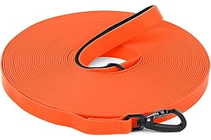 WODONDOG Longe pour Chien, 1,8M/ 3M/ 5M/ 10M/ 15M/ 20M/ 25M/ 30M Laisse de Dressage étanches pour Chiens, Long Laisse pour Petits, Moyens et Grands Chiens