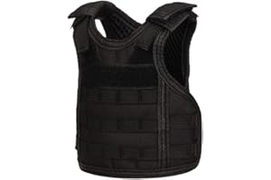 AOUTACC Mini Tactical Beer Vest, Molle Beer Cooler Jacket Adjustable Drink Bottle Vests Holder Beverage Cooler Holder for 12oz or 16oz Cans or Bottles (1 Pack, Black)