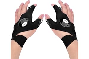 Tukeoo Idee Cadeau Saint Valentin Pêche Gants LED, Cadeau Homme Original Réutilisable Gants Lamp Gadget Insolite Utile Résistant à l'eau Cadeau Anniversaire pour Papa Noel Fete des Peres