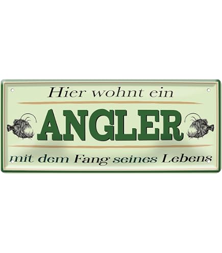 Schiefertafel "Hier Wohnt Ein Angler" - Türschild Mit Motiv, Ca. 22x16 Cm, Lasergraviert