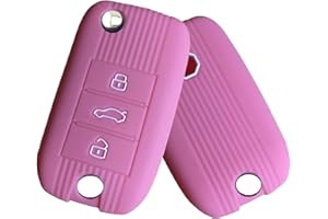 GENERIC Nordecco - Funda de silicona para llave MG ZS MG3 HS GS GT MG5 MG7 - Mando a distancia de 3 botones (rosa)