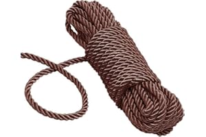 KuTi Kai All Purpose Rope 8 mm 10M - 32 Feet Length Strong Multifunctional Soft 100% Nylon Rope Natural Twisted Durable Long Ropes(Brown)