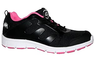 FOOTLOOSE SHOES Ladies Womens Groundwork GR44 Lightweight Steel Toe-Cap Safety Work Trainer Sizes 4-8 (Black