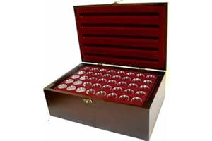 MC.Sammler - Valigetta portamonete in legno, 10 scomparti per 400 monete da 2 euro in capsule (valigetta con 400 capsule da 26 mm)