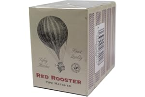 SEPILO 5er Pack Pfeifenhölzer Lange Streichhölzer Zündhölzer für Zigarren Pfeifen mit längerer Brenndauer als herkömmliche Hölzer (Red Rooster)