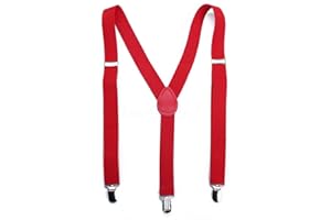 Boolavard Herren Damen Long Hosenträger Y Form Style 3er Clips elastisch Schmal Unifarbe und Bunt mit verschiedenen Motiv