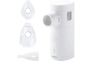 OMRON MicroAir Move tyst portabel mesh-nebulisator vuxna/barn | Inhalator med 2 maskstorlekar och munstycke inkluderat, lindring vid hosta och förkylning, laddas via micro-USB