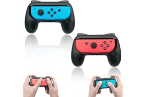 Amebleak Kit de Manettes en ABS pour Contrôleur en ABS Poignée, 2 Pièces Manettes pour Nintendo Switch, Switch Controller Compatible avec Nintendo Switch, Noir Manette de Jeu Grips