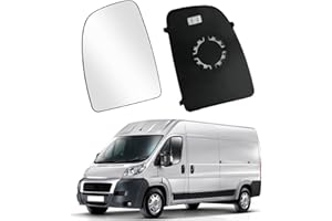 KAMANAN Remplacement du Verre Miroir pour Fiat Ducato 2006-2021, pour Citron Jumper 2006-2021, pour Peugeot Boxer 2006-2021,Asphérique en Verre d'Aile, Réglable en Verre d'Aile (Gauche)