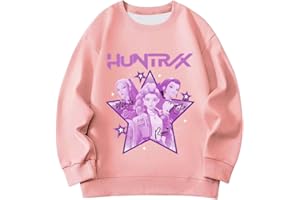 Genérico Sudadera Huntrix Anime para niñas Top Casual Manga Larga para niñas con Estampado de Animados con Estampado de Manga Larga Sudadera niños Top Casual
