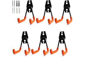PYBTOOL Ganchos resistentes para garaje, ganchos multiusos para almacenamiento en garaje, organizador de herramientas de jardinería, ganchos de acero para montaje en pared (gancho en U pequeño)
