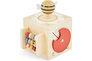MY 1ST YEARS Just Bee Kids - Wooden Mini Activity Cube Toy, Interactive Toy for Babies, Toddlers and Children, For Boys and Girls, Suitable from 12+ Months