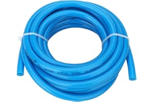 TEN-HIGH Tuyau air comprimé 8mm(DI) x 12mm(DE) polyuréthane avec Maille de Polyester, 2mm d'épaisseur,longueur 5m,bleu