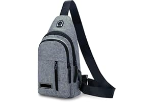MUNSKT Mochila bandolera para hombre, impermeable, ligera, casual, con una correa, antirrobo, para senderismo, ciclismo, deportes, viajes al aire libre, gris, Talla única