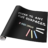 YAJNAS 45x200 CM PVC Blackboard Sticker for Kids | Removable Wall-Mounted Blackboard for Home, School, Office | Includes 5 Co