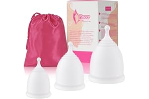 ACWOO Coupe Menstruelle Souple, 3 Portable Copa Menstrual Tailles Xs et S et L, Cup Menstruelle Disque Menstruel avec Lavable et Réutilisable de Qualité Médicale 100% Silicone Doux