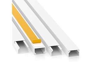 CILSON Canaletas para cables listas para montar (20 m, autoadhesivos, con cinta adhesiva de espuma, color blanco), Blanco