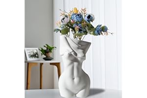 Vase corps féminin Vase à fleurs Décoration bohème : HOMURY moderne et chic, vase en céramique minimaliste pour papeterie, pinceaux de maquillage, plante, fleurs séchées