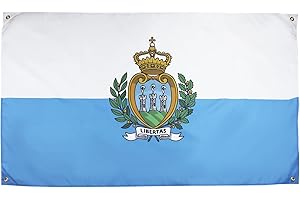 AZ FLAG Bandera de San Marino 150x90 cm con 4 ojales, Pabellón de San Marino para balcón o pared