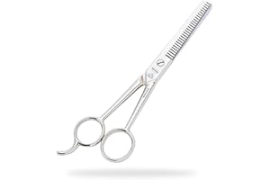 Premax - Forbici Sfoltire con Codolo - Omnia Line - Incassatura Aperta, Lama Retta - Dim. 18 cm - Acciaio Nichelato - Acciaio al Carbonio - Taglio Netto e Preciso - Made in Italy