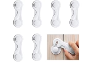 RARWIND Kindersicherung Schrank Schubladen, 6 Stück Selbstklebend Schranksicherung Baby Ohne Bohren Ohne Bohren, Kindersicherung Schubladen für Kinder Für Schränke, Kühlschränke, Türen, Schubladen