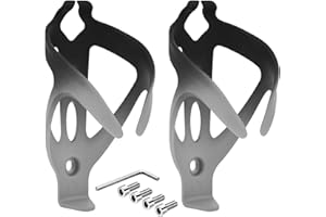 AOOSA Portaborraccia per bicicletta, 2 PCS Porta borraccia Leggero Robusto, Portaborraccia MTB con viti, Universale Antiscivolo portaborracce bici per mountain bike e bici da strada(2 Pz Nero-Grigio)