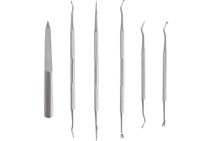 Yangfei 6 Pcs Strumenti per Unghie Incarnite Kit Unghie Incarnite Piedi, Sollevatore per Unghie Incarnite, Lima per Unghie in Acciaio Inox, Nail Lifter, per Podologi o Domestico