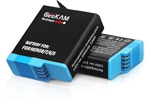 GEEKAM 2 batterie ricaricabili compatibili con GoPro Hero 5 6 7 8