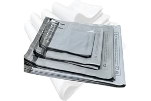 CAPRA FALCONERI Lot de 100 sacs postaux gris assortis en polyéthylène auto-adhésifs 100 % recyclables