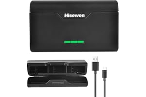 Hisewen Battery Charger for Gopro Hero 9/10/11/12 Black, 3-Channel Quick Charge Box with Type-C Cable and TF Card Storage, Compatible with GoPro Hero 12/11/10/9/8/7/6/5 Battery.