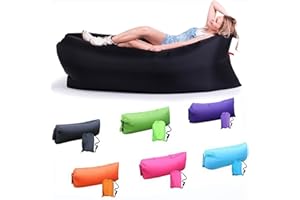 DERJLY Gonflable Canapé Chaise Longue - Imperméable - Anti-fuites d'air avec Paquet Portable Air Sofa Air Bag, pour Voyager, Camping, Randonnée, Piscine et Parties de Plage