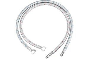 BuntHaus 2 Pièces Tuyaux de Raccordement, Flexibles de Robinets G3/8 x M10, Tuyaux de Robinet de Cuisine Tressés en Acier Inoxydable Longueur de Tube 50cm