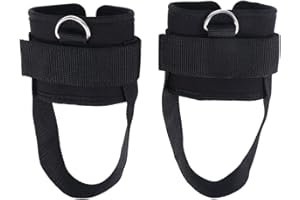 VORCOOL 2 correas de tobillo acolchadas con anillo en D para gimnasia, entrenamiento, máquinas de cables, glúteos y ejercicios de ( )