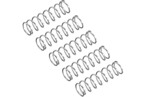 QUARKZMAN Ressort de Compression 5Pcs en Acier Inoxydable 304, 3mm OD, 0.3mm Fil Taille, 10mm Libre Longueur, Ton Argenté